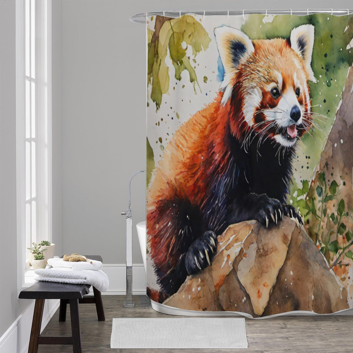 Red Panda Shower Curtain