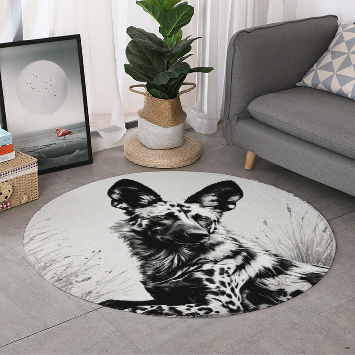 African Painted Dog Round Mat IS