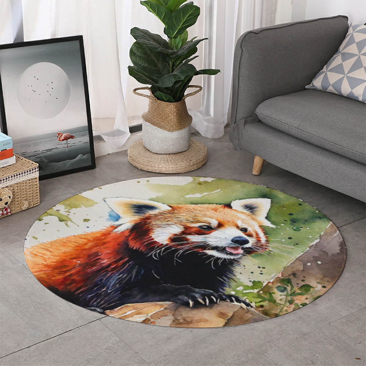 Red Panda Round Mat