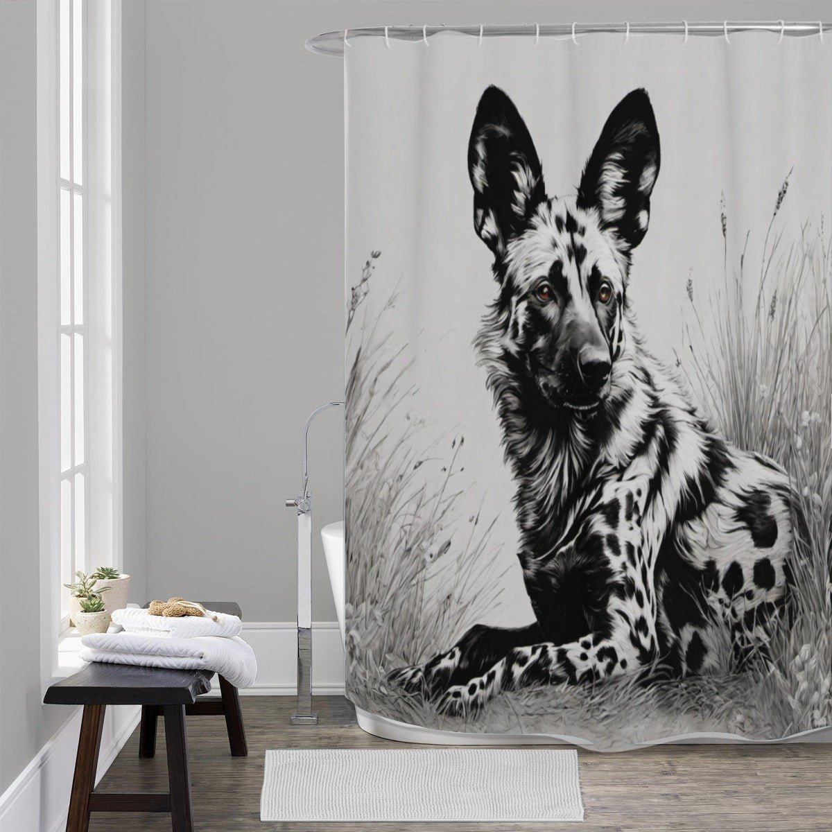 African Painted Dog Shower Curtains IS