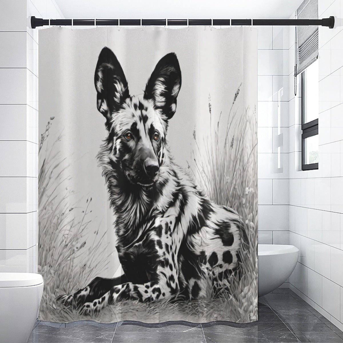 African Painted Dog Shower Curtains IS