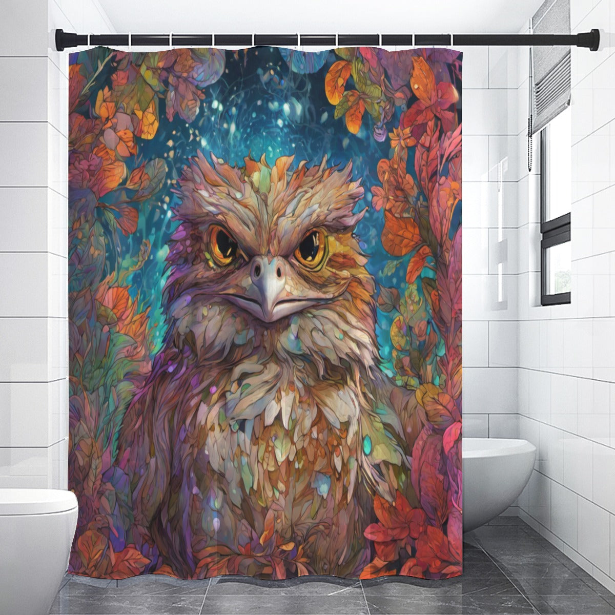 Frogmouth Shower Curtain