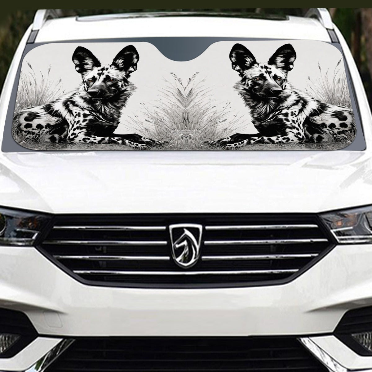 African Painted Dog Windshield Shade IS